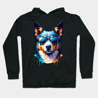 Watercolor Cool Australian Kelpie Hoodie